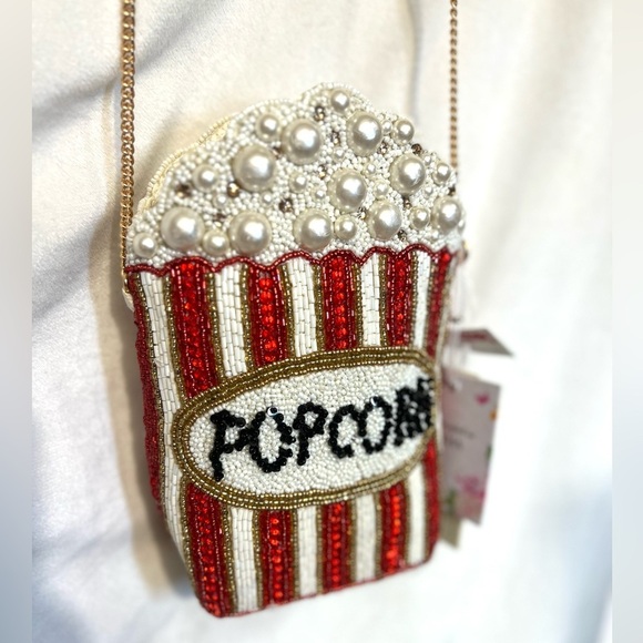 🍿🍿MADE IN INDIA VIRAL POPCORN BEADED  BAG-🍿🍿NWT - Picture 3 of 15